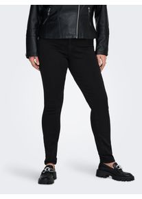 Skinny-fit-Jeans Only CARMAKOMA "CARSTORM LIFE PUSH UP HW SK JEANS NOOS", Damen, Gr. 46, L&auml;nge 32, schwarz, Denim/Jeans, Obermaterial: 53% Viskose, 29% Baumwolle, 17% Polyester, 1% Elasthan, clean, skinny fit lang, Jeans Skinny-fit-Jeans