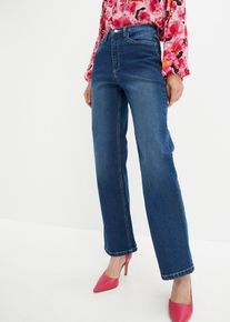 bonprix Wide Leg Jeans High Waist, blau, Gr.36, Weite Jeans aus Bio-Baumwolle, 98% Baumwolle