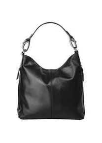 Henkeltasche Samantha Look, Damen, Gr. B/H/T: 30cm x 30cm x 12cm onesize, schwarz, Leder, gl&auml;nzend, Taschen, echt Leder, Made in Italy