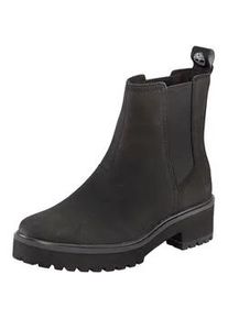 Schn&uuml;rboots Timberland "CARNABY COOL MID CHELSEA BOOT", Damen, Gr. 37,5, schwarz (jet schwarz), Leder, Schuhe Schn&uuml;rboots, Stiefelette, Winterschuhe, Ankle Boots