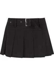 Sommerrock Urban Classics "Urban Classics Ladies Pleated Skirt", Damen, Gr. L, schwarz, 50% Polyester, 50% Viskose, unifarben, normal, R&ouml;cke