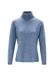 Rollkragen-Pullover aus Schurwolle und Kaschmir Peter Hahn blau, 36