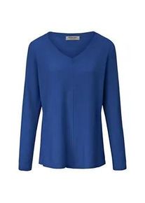 V-Pullover aus 100% Premium-Kaschmir Peter Hahn blau, 38