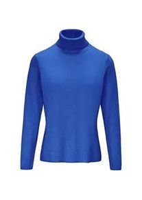Rollkragen-Pullover aus Schurwolle und Kaschmir Peter Hahn blau, 36
