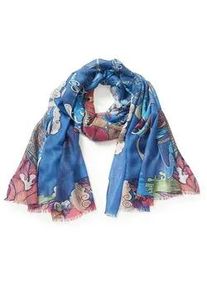 Schal aus Seide und Kaschmir Peter Hahn blau