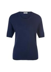 Rundhals-Pullover aus Schurwolle und Kaschmir Peter Hahn blau, 46