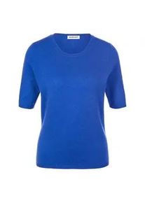 Rundhals-Pullover aus Schurwolle und Kaschmir Peter Hahn blau, 36