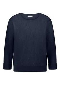 Rundhals-Pullover Kaschmir Peter Hahn blau, 46