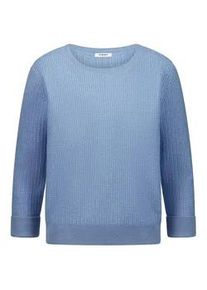 Rundhals-Pullover Kaschmir Peter Hahn blau, 46