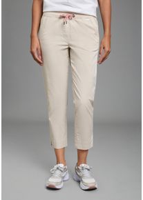 Chinohose Laura Scott, Damen, Gr. 46, N-Gr, beige, Twill, Obermaterial: 98% Baumwolle, 2% Elasthan, unifarben, 7/8-L&auml;nge, Hosen Chinohose, Karottenhose, aus Baumwolle und Elasthan, mit Leistentaschen