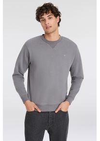 Sweatshirt Replay, Herren, Gr. S, grau (lead grau), Sweatware, Obermaterial: 80% Baumwolle, 20% Polyester, unifarben, regular fit normal, Rundhals, Rippb&uuml;ndchen, Sweatshirts Sweatshirt, mit V-Einsatz am Halsausschnitt