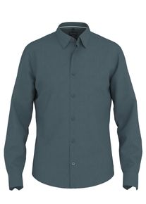 Leinenhemd OLYMP, Damen, Gr. XXL, N-Gr, royal, Leinenmischung, Obermaterial: 100% Leinen, meliert, unifarben, regular fit normal, 1-Knopf-Manschette mit Schlitz, Hemden Leinenhemd, Kentkragen, casual