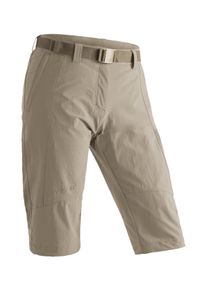 Caprihose Maier Sports "Kluane", Damen, Gr. 50, Normalgr&ouml;&szlig;en, beige (dunkelbeige), 90% Polyamid, 10% Elasthan, Hosen Caprihose, Damen Shorts, kurze Wanderhose, Outdoorhose mit 2 Taschen, Regular Fit