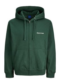 Jack & Jones PlusSize Kapuzensweatshirt "JORNORREBRO EMB SWEAT ZIP HOOD PLS", Herren, Gr. 4XL, gr&uuml;n (sycamore), angeraute Sweatware, Obermaterial: 89% Baumwolle, 11% Polyester, JACK & JONES PLUSSIZE, regular fit normal, Rippb&uuml;ndchen, Sweatshirts Kapuzensweatshirt