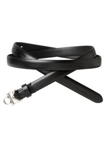 Lederg&uuml;rtel Calvin Klein "CK BUCKLE 15MM FIXED BELT", Damen, Gr. 110, schwarz (schwarz, shiny nickel), Rindsleder, G&uuml;rtel Lederg&uuml;rtel, Gr&ouml;&szlig;enverstellbar