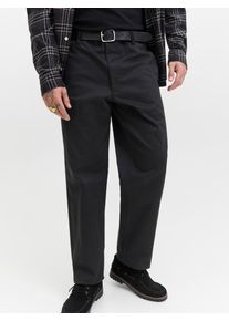 Jack & Jones Chinohose JACK & JONES "JPSTKANE MASON EASY CARE CHINO SN", Herren, Gr. 30, L&auml;nge 34, schwarz, Web, Obermaterial: 98% Baumwolle, 2% Elasthan, unifarben, relaxed fit kn&ouml;chellang, Hosen Chinohose