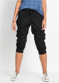 3/4-Hose bonprix "3/4-Hose aus reiner Baumwolle", Damen, Gr. 46, N-Gr, schwarz, Obermaterial: 100% Baumwolle, regular fit, Hosen 3/4-Hose, aus Baumwolle, mit elastischen Rippb&uuml;ndchen, Regular Fit