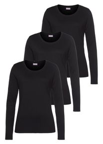 Langarmshirt Eastwind, Damen, Gr. 36/38, schwarz, Obermaterial: 95% Baumwolle, 5% Elasthan, Basic, Basic, Rundhals, Shirts Langarmshirt, Langarm, im Basic-Stil, Rundhalsausschnitt, aus Baumwolle, Topseller