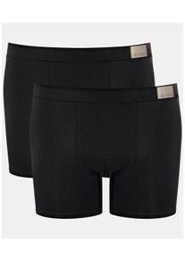 Boxershorts Sloggi "Men GO Natural", Herren, Gr. XL, schwarz, Single Jersey, Obermaterial: 95% Baumwolle, 5% Elasthan, clean, unifarben, k&ouml;rpernah, Unterhosen Boxershorts, mit langem Bein, eng anliegend, ohne Eingriff