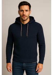Jack & Jones Kapuzenpullover JACK & JONES "JJLINK KNIT HOODIE", Herren, Gr. S, blau (sky captain), Strick, Obermaterial: 74% Polyacryl, 26% Baumwolle, unifarben, regular fit normal, Pullover Kapuzenpullover