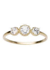 Goldring Firetti "Schmuck Geschenk Gold 333 Damenring Goldring" Gr. 17, gold (gelbgoldfarben, kristallwei&szlig;), Fingerringe, Damen, 17, Gelbgold 333, Goldring, mit Zirkonia (synth.)