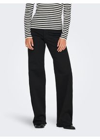 High-waist-Jeans Only "ONLMADISON BLUSH HW WIDE DNM SOO796 NOOS", Damen, Gr. S (36), L&auml;nge 32, schwarz (schwarz denim), Denim/Jeans, Obermaterial: 91% Modal, 8% Elastomultiester, 1% Elasthan, unifarben, Jeans High-waist-Jeans