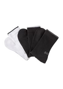 Businesssocken BOSS "3PQS Rib Logo Bam", Damen, Gr. 43-46, schwarz (schwarz, wei&szlig;), Baumwolle, unifarben, elastisch, Socken Businesssocken, mit Kontraststreifen