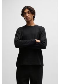 Pyjamaoberteil HUGO UNDERWEAR "Austin LS Shirt", Herren, Gr. M, schwarz (schwarz 001), Obermaterial: 60% Baumwolle, 40% Polyester, regular fit, Rundhals, Shirts Pyjamaoberteil