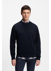 Sweatshirt BOSS Orange "We mixed", Herren, Gr. XL, blau (dunkelblau404), Sweatware, Obermaterial: 66% Baumwolle, 34% Polyester, unifarben, regular fit h&uuml;ftlang, Rundhals, B&uuml;ndchen, Sweatshirts Sweatshirt, mit &Auml;rmeltasche und Eingrifftaschen