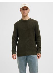 Jack & Jones Strickpullover JACK & JONES "JJGLOBAL KNIT CREW NECK", Herren, Gr. S, rosin, Strick, Obermaterial: 67% Polyacryl, 33% Baumwolle, unifarben, regular fit, Rundhals, Pullover Strickpullover