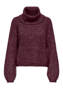 Rollkragenpullover Only "ONLGILA LIFE LS ROLLNECK BF KNT", Damen, Gr. M, winetasting detail:melange, Strick, Obermaterial: 79% Polyester, 13% Polyacryl, 5% Wolle, 3% Elasthan, meliert, regular fit, Puff&auml;rmel Rippb&uuml;ndchen, Pullover Rollkragenpullover