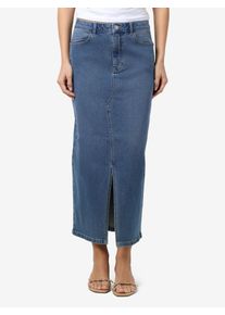 Jeansrock Noisy may "NMKATH NW SLIT MIDI SKIRT VI477MB NOOS", Damen, Gr. L (40), blau (medium blau denim), Denim/Jeans, Obermaterial: 99% Baumwolle, 1% Elasthan, unifarben, wadenlang, R&ouml;cke Jeansrock