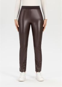 Leggings Stehmann, Damen, Gr. 44, N-Gr, braun (braun stone, 2128), Obermaterial: 95% Polyester, 5% Elasthan. Obermaterial 2: 68% Viskose, 27% Polyamid, 5% Elasthan, unifarben, regular fit kn&ouml;chellang, Hosen Leggings, mit Taschen