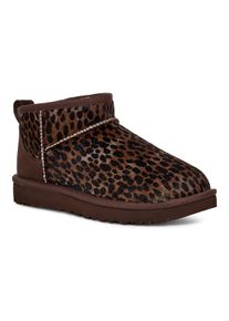 UGG Australia Schlupfboots UGG "Classic Ultra Mini Caspian", Damen, Gr. 9 (40), leo, Rindshaar, Veloursleder, Schuhe Schlupfboots, Boots, Winterboots mit Memory-Schaum