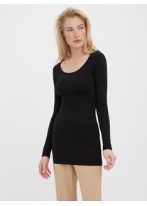 V&eacute;ro Moda Langarmshirt VERO MODA "VMMAXI", Damen, Gr. XL, schwarz, Jersey, Obermaterial: 95% Baumwolle, 5% Elasthan, unifarben, Basic, sehr figurbetont h&uuml;ftbedeckend, Rundhals, Shirts Langarmshirt, Topseller