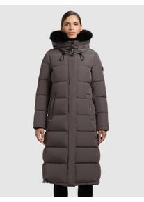 Steppmantel Khujo "PORDE2", Damen, Gr. XL (42), graphite grau, Steppware, Obermaterial: 85% Polyester, 15% Baumwolle. Futter: 100% Nylon. Wattierung: 100% Polyester, unifarben, M&auml;ntel Steppmantel