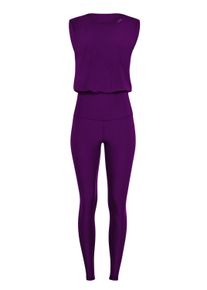 Jumpsuit WINSHAPE "JS102LSC", Damen, Gr. L, Normalgr&ouml;&szlig;en, lila (schwarz plum), 85% Polyester, 15% Elasthan, Rundhals, Overalls Jumpsuit, Functional Comfort