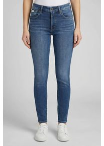 Skinny-fit-Jeans Calvin Klein Jeans "MID RISE SKINNY", Damen, Gr. 34, L&auml;nge 32, midtown blau, Denim/Jeans, Obermaterial: 80% Baumwolle, 12% Polyester, 6% Elastomultiester, 2% Elasthan, skinny fit lang, Jeans Skinny-fit-Jeans, Mit G&uuml;rtelschlaufen