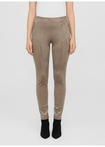 Leggings Only "ONLANGALI LIFE ZIP FAUX S LEGGING CC PNT", Damen, Gr. XL (42), L&auml;nge 32, braun (walnut), Obermaterial: 90% Polyester, 10% Elasthan, unifarben, skinny fit, Hosen Leggings