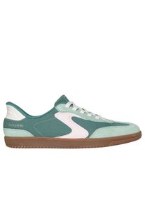 Slip-On Sneaker Skechers "HOTSHOT-EVERYDAY EASE", Damen, Gr. 35, gr&uuml;n (gr&uuml;n, hellrosa), Lederimitat, Nylon, Veloursleder, Schuhe Slip-On Sneaker, Retro Sneaker, Schn&uuml;rschuh mit Slip-ins