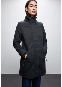 Wintermantel Street One, Damen, Gr. 40, obsidian blau, Web, Obermaterial: 100% Polyester. Futter: 100% Polyester, unifarben, gerade ca. Mitte Oberschenkel, Rundhals, M&auml;ntel Wintermantel, Stehkragen in Strickqualit&auml;t, in Woll-Optik