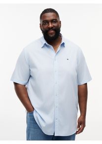 Tommy Hilfiger Big & Tall Kurzarmhemd "FLEX POPLIN", Herren, Gr. 5XL, N-Gr, sweet blau, stripe, Web, Obermaterial: 100% Baumwolle, TOMMY HILFIGER BIG & TALL, unifarben, regular fit normal, Rundhals, eingesetzt abgesteppte Kante, Hemden Kurzarmhemd, Gro&szlig;e Gr&ouml;&szlig;en, regular fit, fein gestreift