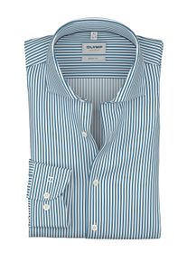 Businesshemd OLYMP "Level 5", Damen, Gr. 41, Verl&auml;ngerter Arm, royal, Web, Obermaterial: 100% Baumwolle, gestreift, normal, 2-Knopf-Manschette verstellbar, Hemden Businesshemd, Royal-Kentkragen, body fit