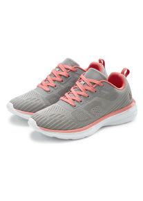 Sneaker Lascana "Freizeitschuh, Halbschuh, Turnschuhe", Damen, Gr. 37, grau, orange, Obermaterial: 90% Textilmaterial, 10% Synthetik. Decksohle: 100% Textilmaterial. Futter: 100% Textilmaterial. Laufsohle: 100% Synthetik, unifarben mit Farbeins&auml;tzen, Basic, Schuhe Sneaker, mit farbigen Details im sportiven Look VEGAN, Topseller