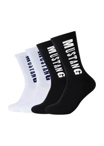 Socken Mustang "casual", Herren, Gr. 35-38, schwarz, wei&szlig;, Baumwollmischung, normal, Socken Socken, weicher Komfortbund, atmungsaktiv