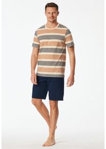 Shorty Schiesser "Casual Nightwear", Herren, Gr. 50, 604, gelb, Single Jersey, Obermaterial: 100% Baumwolle, bequem kurz, Rundhals, Homewear-Sets Shorty, mit Rundhalsausschnitt und kurzen &Auml;rmeln, in Single-Jersey Qualit&auml;t