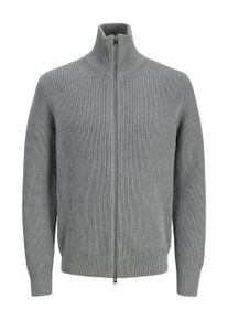 Jack & Jones Strickjacke JACK & JONES "JPRBLASTANDFORT KNIT CARDIGAN BF", Herren, Gr. XS, medium grau melange, Strick, Obermaterial: 100% Baumwolle, meliert, unifarben, regular fit, hoch geschlossener Ausschnitt, Strickjacken Strickjacke