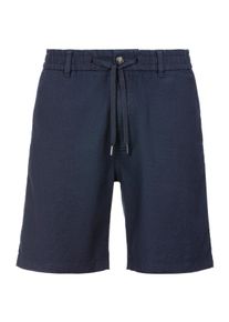 Shorts BOSS Orange "Tapered DS", Herren, Gr. 30, N-Gr, blau (dunkelblau404), Web, Obermaterial: 64% Leinen, 36% Polyester, unifarben, regular fit, Hosen Shorts, mit Kordelzug