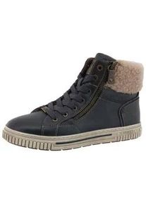 Winterboots Mustang SHOES "Janique", Damen, Gr. 42, blau (navy), Lederimitat, Textil, used, Schuhe Winterboots, High Top Sneaker, Winterboots mit Warmfutter