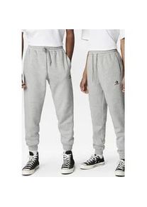 Jogginghose Converse "GO-TO EMBROIDERED STAR CHEVRON BRUSHED BACK FLEECE SWEATPANT", Damen, Gr. XXL, N-Gr, grau (vintage grau heather), angeraute Sweatware, Obermaterial: 80% Baumwolle, 20% Polyester, meliert, Hosen Jogginghose, Unisex